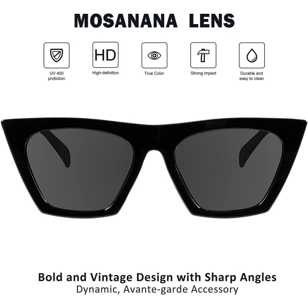 Square Cat Eye Solglasögon för kvinnor Trendig stil Modell-shine