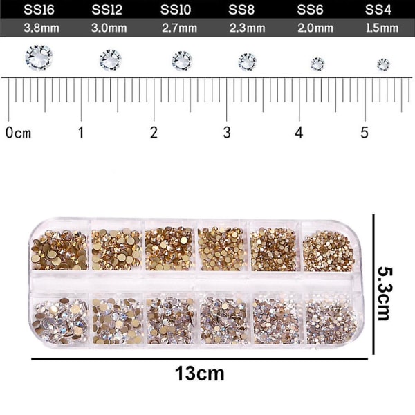 Flat Back Gems Krystall Rhinestones for Neglekunst Øyesminke Rhinestones style 4