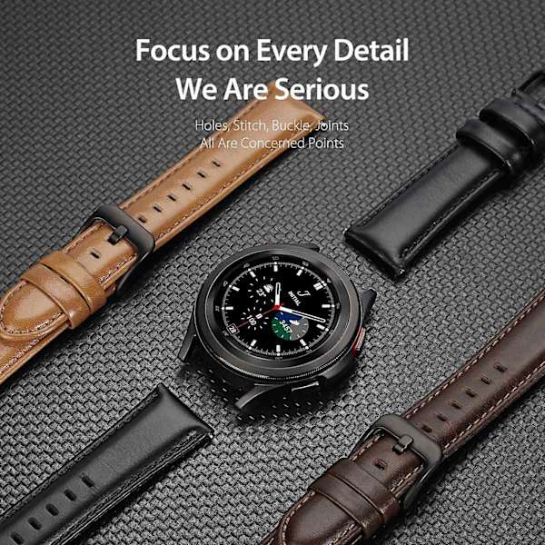 20 mm PU læderrem til Samsung Galaxy Watch3 41 mm/Watch 6 40 mm/44 mm/Watch6 Classic 43 mm/47 mm