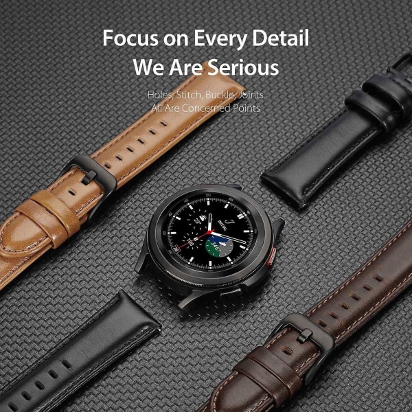 20mm PU-läderarmband för Samsung Galaxy Watch3 41mm/ Watch 6 40mm/44mm/Watch6 Classic 43mm/47mm