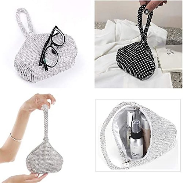Fashion Dam Brudtärna Dam Bröllopsmiddag Koppling Väska Silver