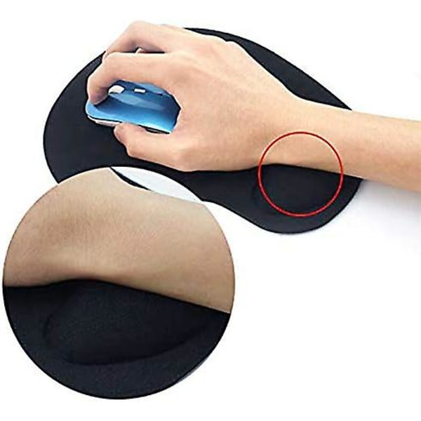 Musmatta SVART HALKSÄKER KOMFORT MUSMATTA MED GELSKUMSTÖD FÖR HANDLEDEN FÖR PC BÄRBAR DATOR - Kompatibel med laser- och optiska möss