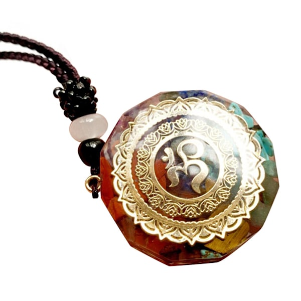Lyckohalsband i orgonit för män och kvinnor, 7 chakra-helande kristallhänge, andligt yogasmycke, present B