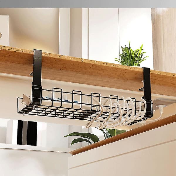 Under Desk Wire Storage Rack Under Desk Cable Organizer Wire Cable Tray Chic Wire Cable Management Black