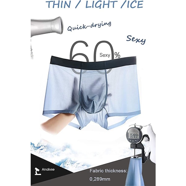 3 Pak Herre Boxershorts Multipack Ice Silk Mesh Undertøj Sexet Hurtigtørrende Boxers Til Acsergery Mænd Gave