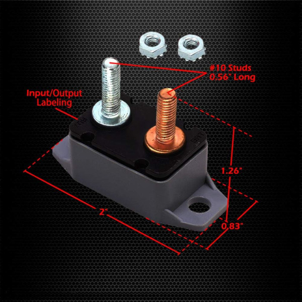 DC 12V - 24V Automatisk återställningskretsbrytare med lockbult för fordon och mer AR 30A