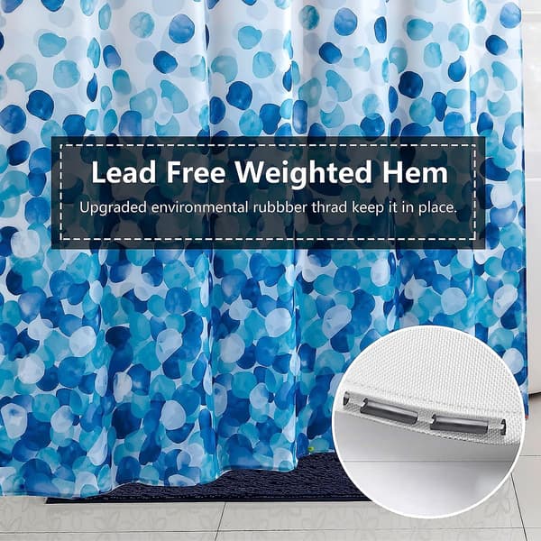 Dusjforheng Muggsikkert Resistent Baderomsforheng Vaskbart Vanntett 150x180cm Dark Blue