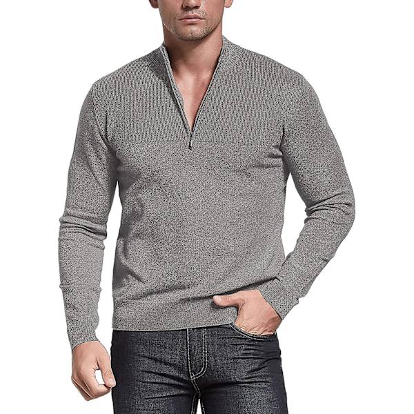 Herre Jumpere 1/4 Lynlås Polo Hals Slim Fit Langærmet Golf Sweater Og Pullover Sweaters