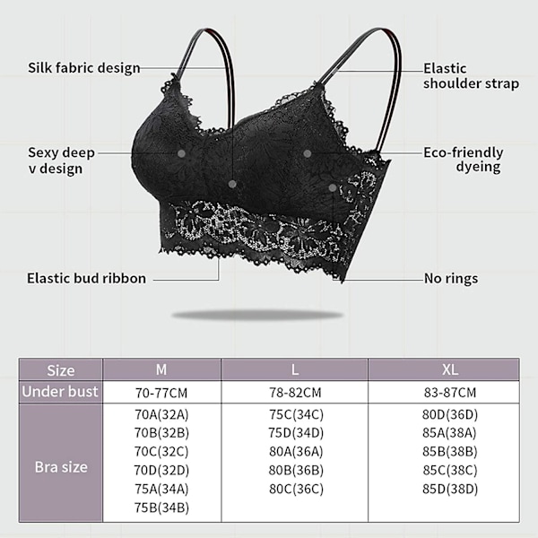 Naisten pitsinen bralette, pehmustettu, hengittävä, langaton rintaliivi, push-up urheiluliivit, arkiliivit, crop top