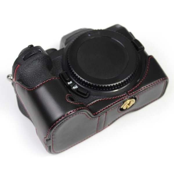 PU-läderkamera i botten på cover med batteriöppning för Nikon Z5/Z6/Z7/Z6II/Z62/Z7II/Z72 Black