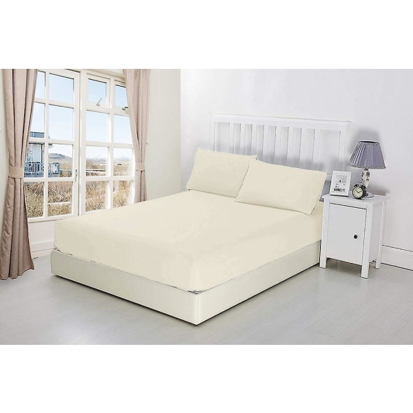 100% egyptisk bomull 10\"/25cm djupa lakan - enkel - dubbel - king - super king Cream King