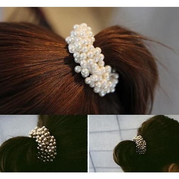6 st kristallhårband elastiska hårscrunchies pärlhårrep pärlhårrep Color C