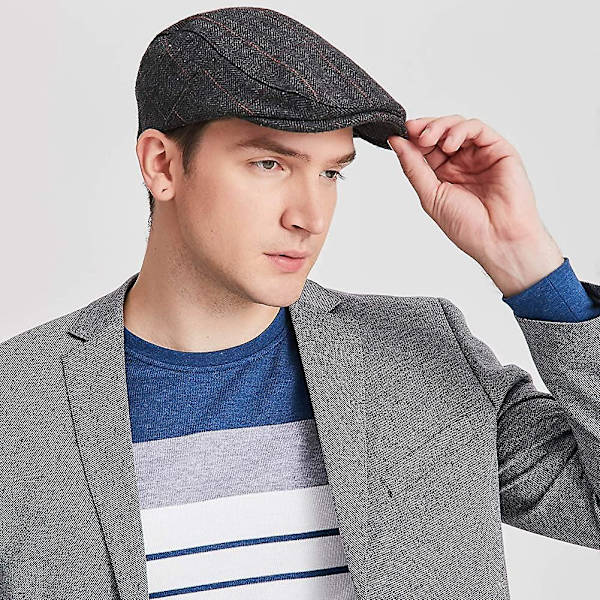 Herrkeps Flat Cap Beret Panel Baker Irish Newsboy Tweed Ull Anka Näbb Ivy Vinterhatt Acsergery Present
