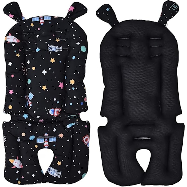 Baby Vognpute Bomullssete Pad Liner for Vogn, Baby Søvnposisjonering, Myk Baby Vogn Liner Hode- og Kroppsstøttepute Baby Vogn