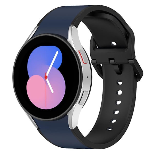 Andningsbar mjuk silikonklockarmband för Samsung Galaxy Watch6 40/44mm/ Watch 4/5 40/44mm /5 Pro 45mm Midnight Blue   Black