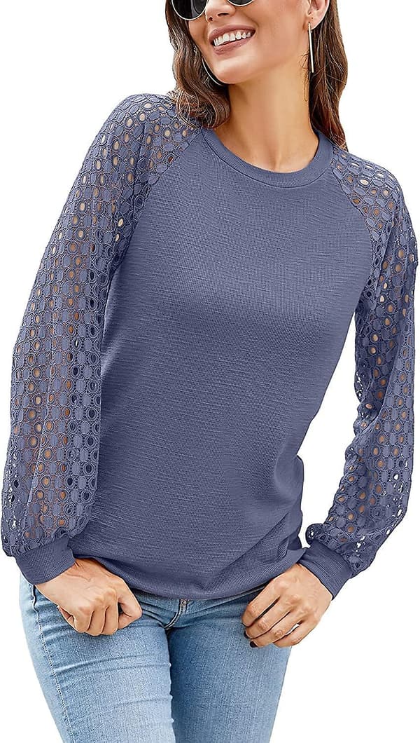 Dame Langærmet Toppe Pullover Blonde Afslappet Løse Bluser T-shirts