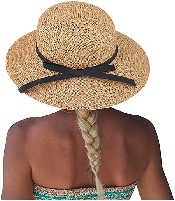 Åtta rymdkvinnors sommar solstrand halmhatt, vikbar hopfällbar luftig halm