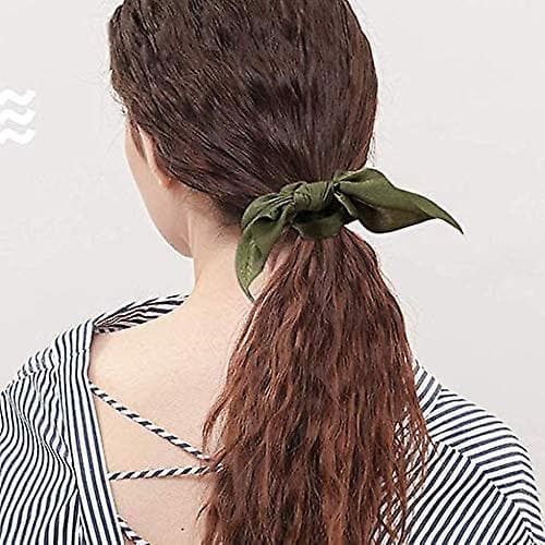 Hår Scrunchies, Acsergery Kaninöron Elastiska Hårband Silke Charmeuse Scrunchy Hårrosett Present