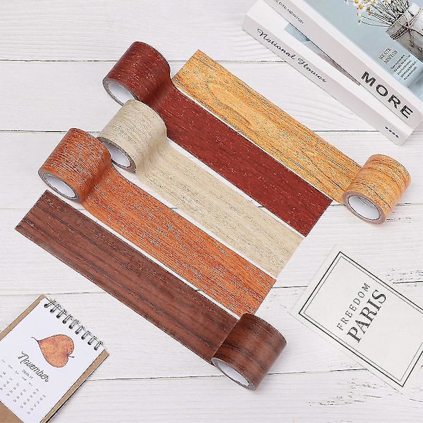 1 st rulle realistisk träådring reparationstejp möbelrenovering sockellist (b: 8 cm * l: 4,57 m) Bordeaux