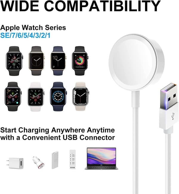 For Apple Watch Ladekabel Magnetisk Trådløs Datakabel Bærbar Hurtiglading