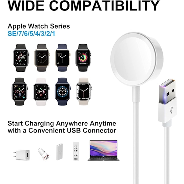 Magnetisk trådlös datakabel för Apple Watch-laddare, bärbar snabbladdning