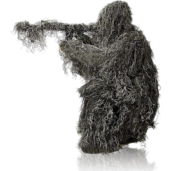 5-i-1 Ghillie Suit, Lätt Woodland Ghillie Suit, Kamouflagejaktkläder, Passar för Personer med en Längd på 175-188 cm