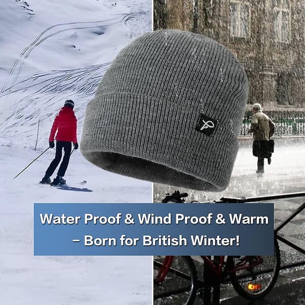 Unisex Vinter 100% Vanntett Yetsye Kaldt Vær Lue Grey