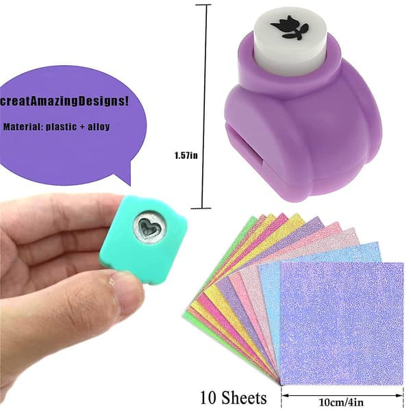 Färgglada Hålstansar för pyssel, 6 st - Plast Multi-färgade Formstansar Pack