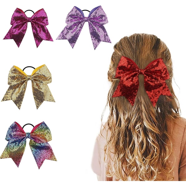 10 kpl 20 cm Glitter Cheer -rusetteja tytöille, taaperoille, teineille, senioreille ja korkeakouluopiskelijoille Rose Red