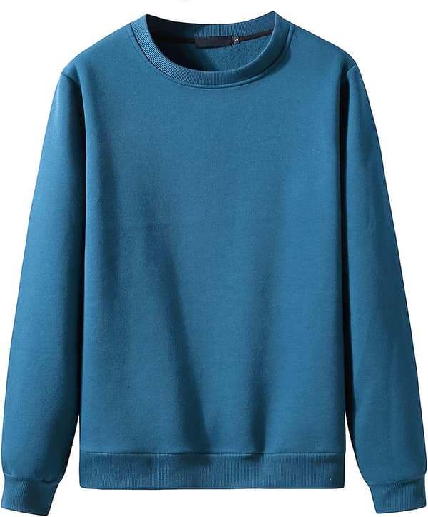 Herre Crew Neck Genser Fleeceforet Vinter Varm Pullover Langermet Topper