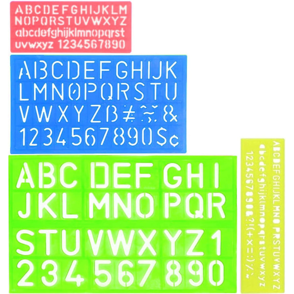 4 st Alphabet Bokstavmallar - DIY Målningsmall