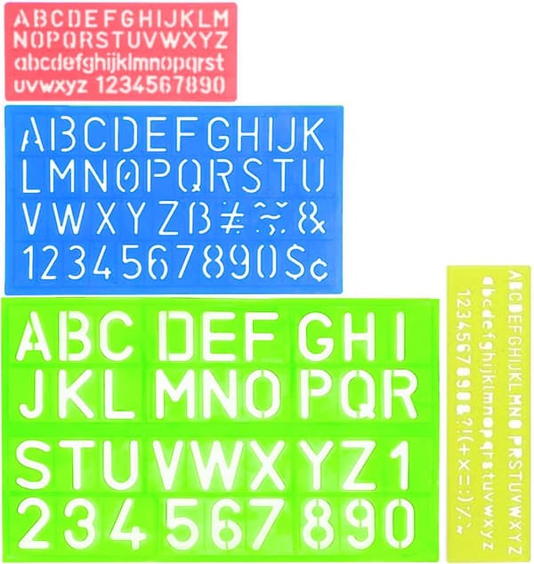 4 stk Alfabet Bokstav Sjablongsett - DIY Malingsmal