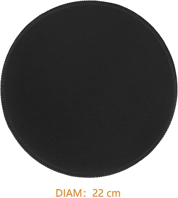 Gaming Musematte/matte for datamaskin laptop 26x21x0,2 cm tastaturmatte skrivebordsmatte Black Round