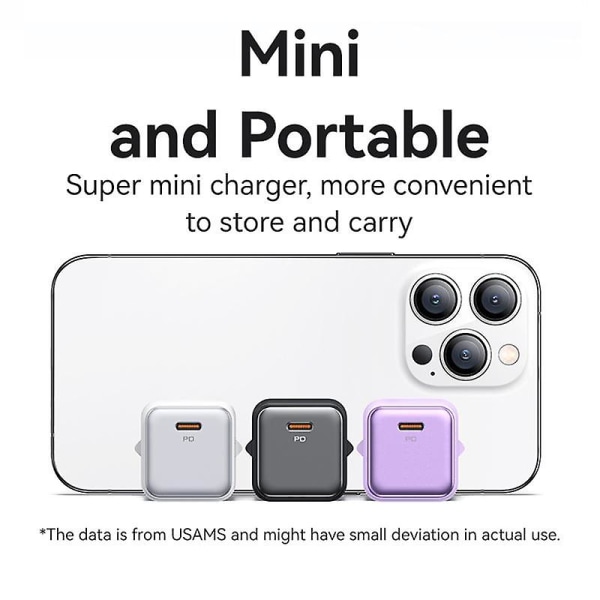 PD 20W Enkel Port Elektroplettert Lader Mini Bærbar Vegglader Adapter (EU-plugg) White