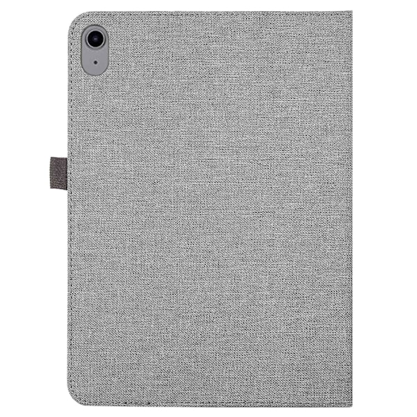 Tablet-etui med stoftekstur til iPad 10.9 (2022), fuld beskyttelse PU læder kortholder folio stand etui