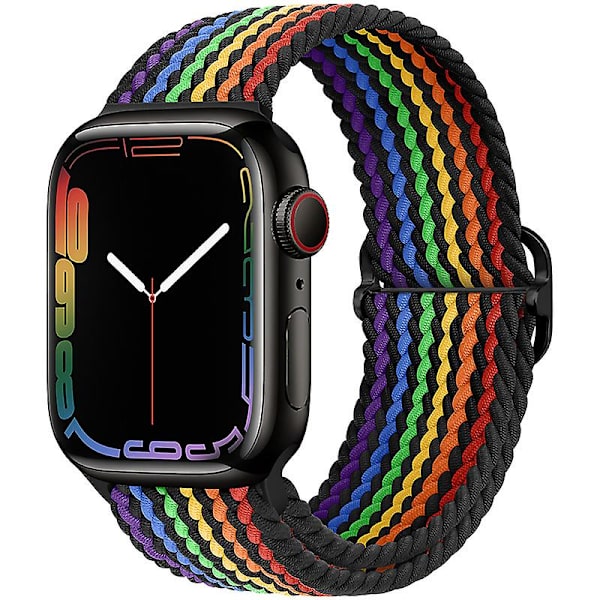 2 st kompatibla med Apple Watch Iwatch-band 38 mm 40 mm 41 mm kvinnor män, Solo Loop justerbar flätad elastisk sportband för Iwatch Series 7/6/se/5/4/3
