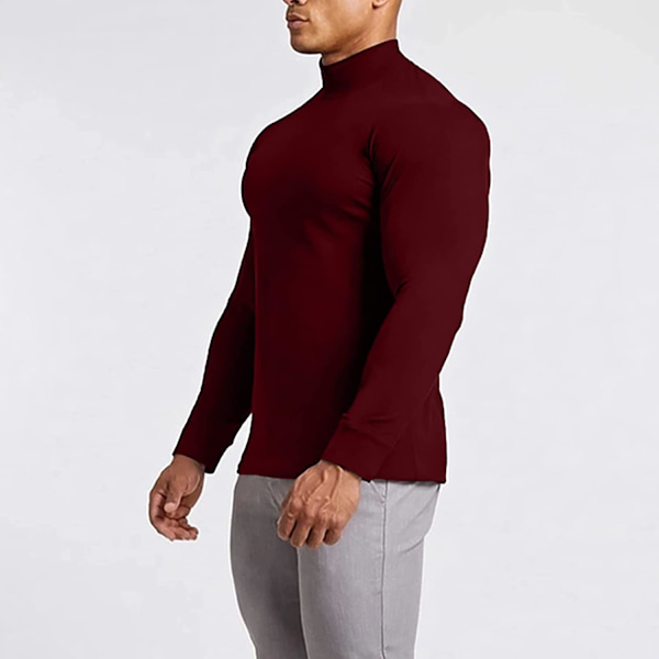 Herr Turtleneck Tröjor Slim Fit Rullhals Pullover Tröjor Casual Långärmad
