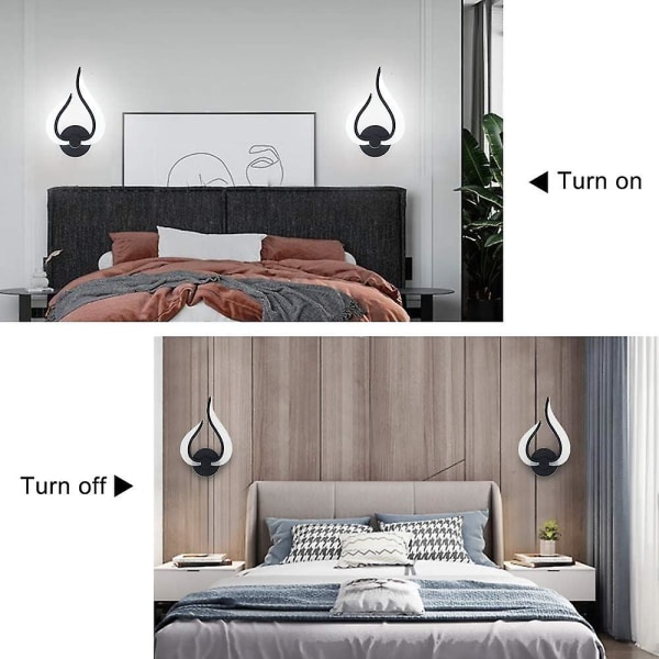 Moderna LED-vägglampor, svarta badrumsvägglampor 9w badrumslampor för sminkbelysning (6000k)-1370
