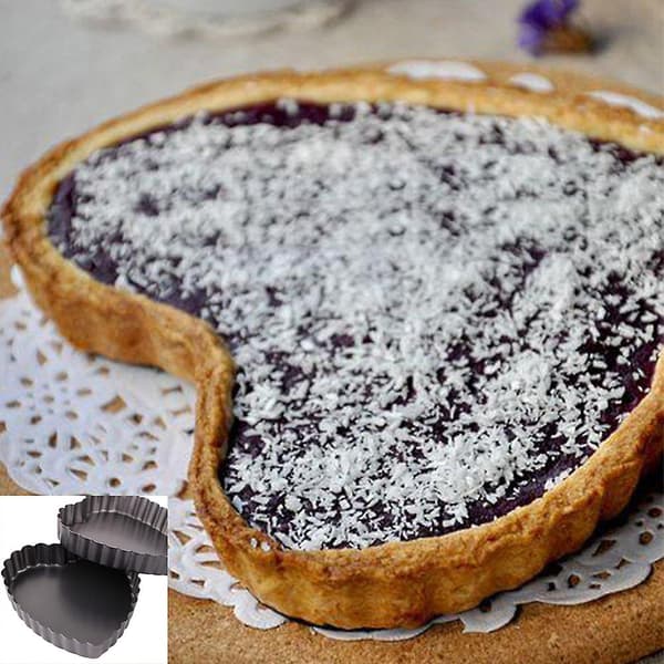 4 stk. Hjerteformet Liten Blonde Non-stick Bakeform Svart
