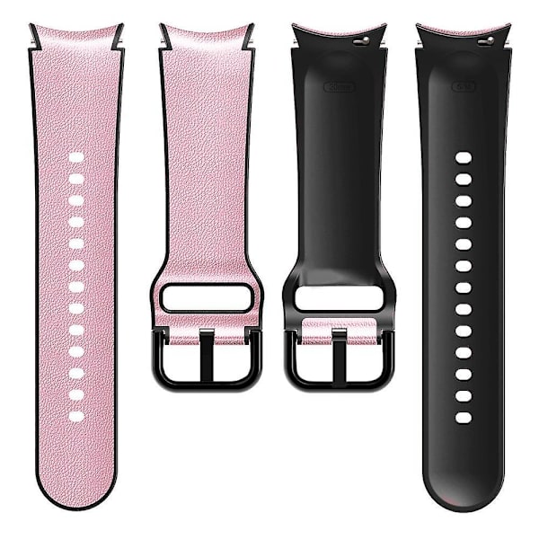 Samsung Galaxy Watch 4/5/6 40/44mm / 5 Pro 45mm Pikakiinnitteinen Pehmeä Nahkapäällysteinen Kellonranneke Pink