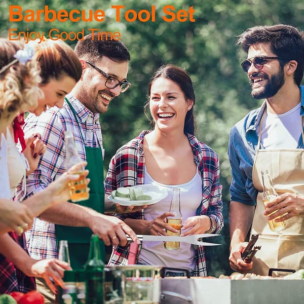 BBQ Grill Værktøjssæt 8 Dele Rustfrit Stål Grilltilbehør Med Transportable Tasker