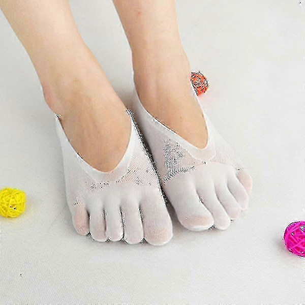 Ortopædiske Kompressionsstrømper til Kvinder, Tåstrømper Ultra Lavt Skåret Liner Med Gel-fane, Åndbare Color Mixing 10pcs