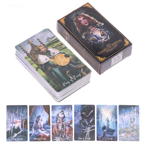 The Elemental Wisdom Tarotkort, Profeti Spådoms Deck Party Brætspil Tarot