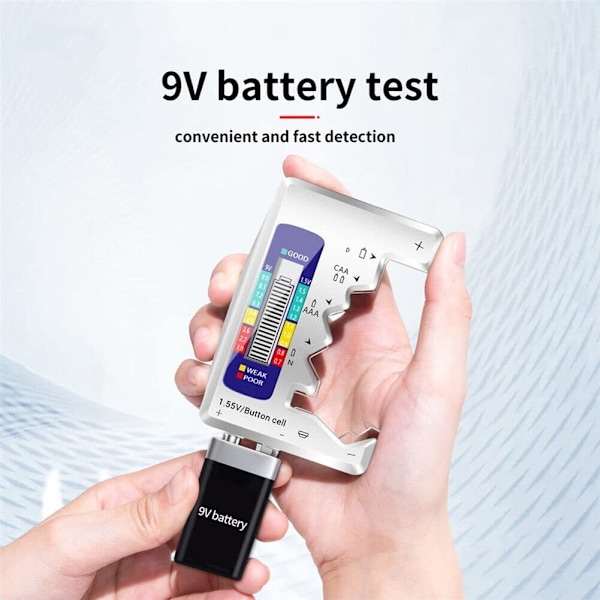 Digital Universell Batteritestare Batterikontroll för Alla Batterier C AA AAA D N 9V 6F22 1.5V Knappcell Små Mini Batterier