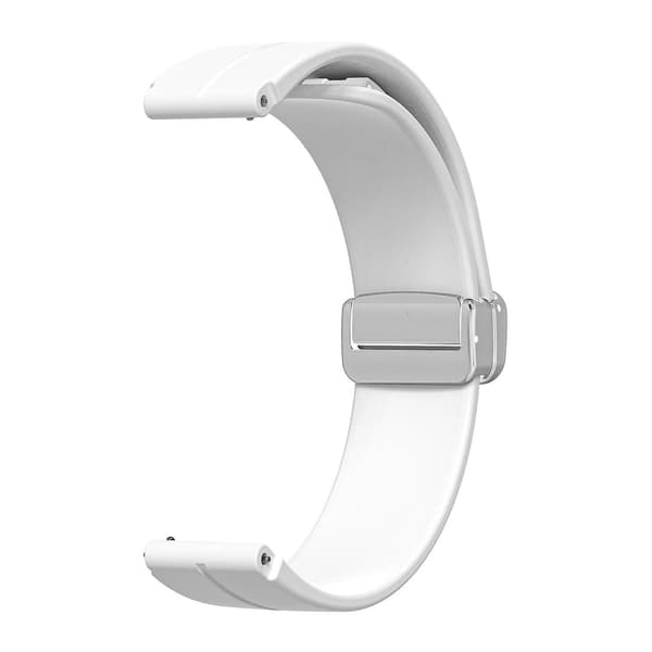 För Keep B4/Huawei Watch Fit Mini klockarmband 16 mm silikon handledsrem, silver vikspänne White