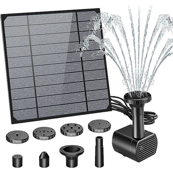 AISITIN DIY Aurinkolähdepumppu Aurinkopaneeli Lampi ed Ominaisuus Pumppu 6 Suuttimella DIY Aurinkolampipumppu en Linnunpesä rium 3W