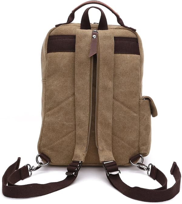 Pustende Canvas Ryggsekk For Menn, khaki B