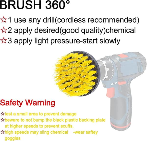 3-delt medium og stiv børste med drillfeste skrubbebørster Heilwiy-gave