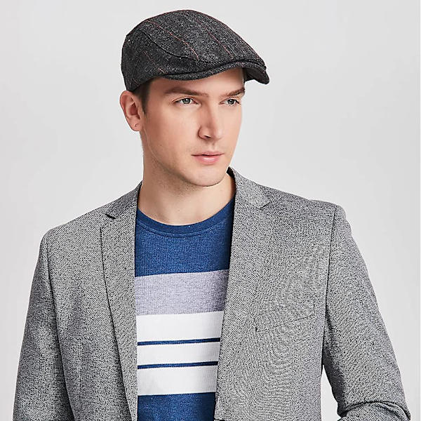 Herrkeps Flat Cap Beret Panel Baker Irish Newsboy Tweed Ull Anka Näbb Ivy Vinterhatt Acsergery Present