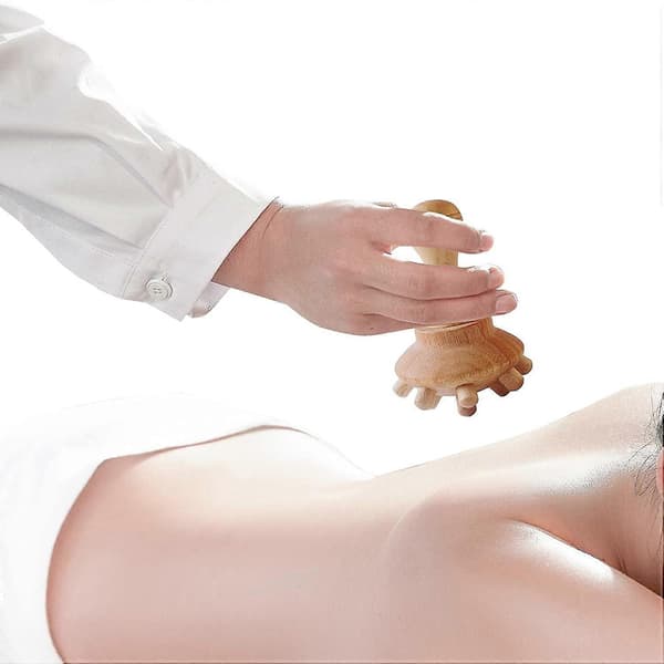 Træ Svampe Terapi Træ Massager Manuel Massage Værktøjer Træ Svampe Terapi Værktøj Træ Massager til kropsformning, egnet til nakke, ryg